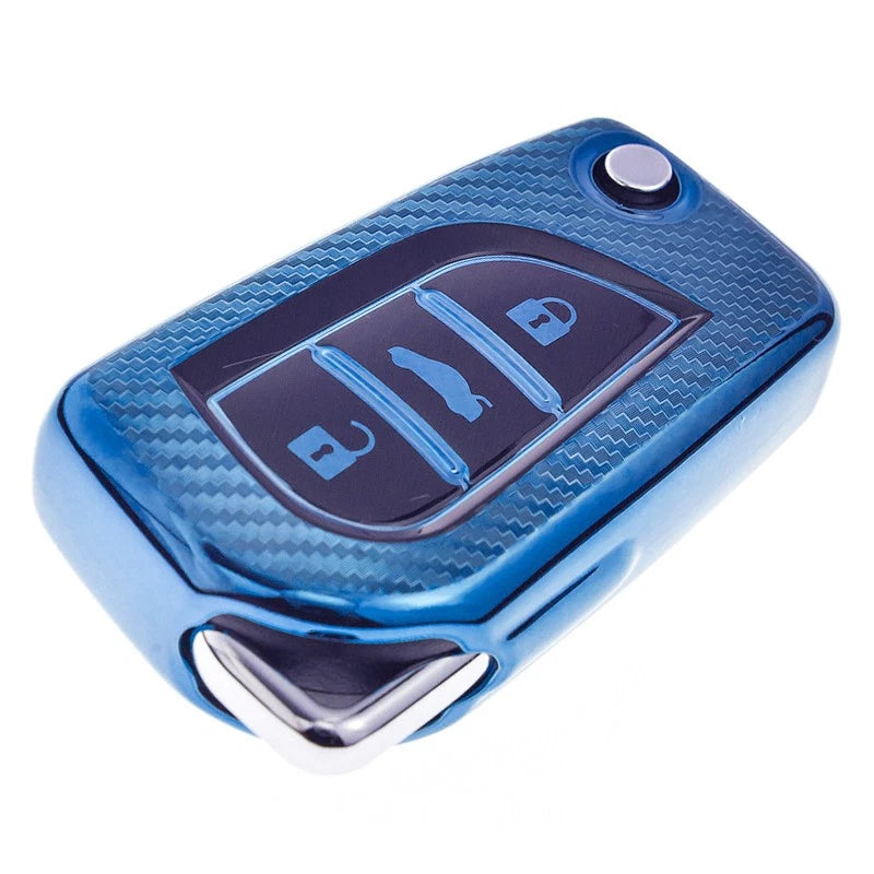 TPU Car Key Shell Case Cover for Toyota Camry, C-HR, Corolla, RAV4 (2018-2023)