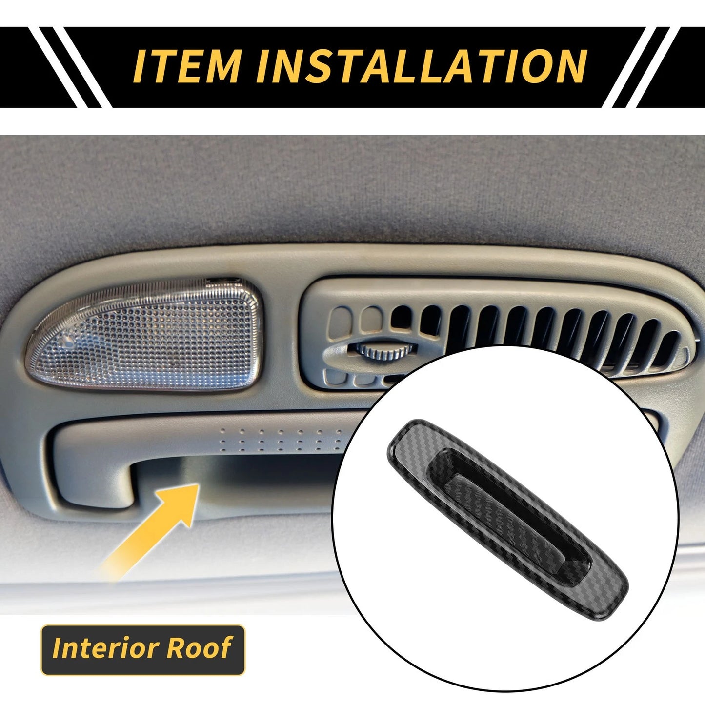 Carbon Fiber Roof Handle Cover Trim for Toyota Tundra (2014-2021)