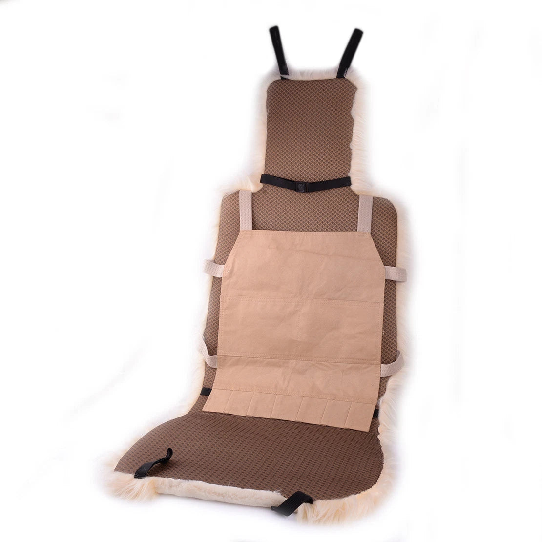 Beige Front Seat Cover Soft Cushion Pad Protector for Car