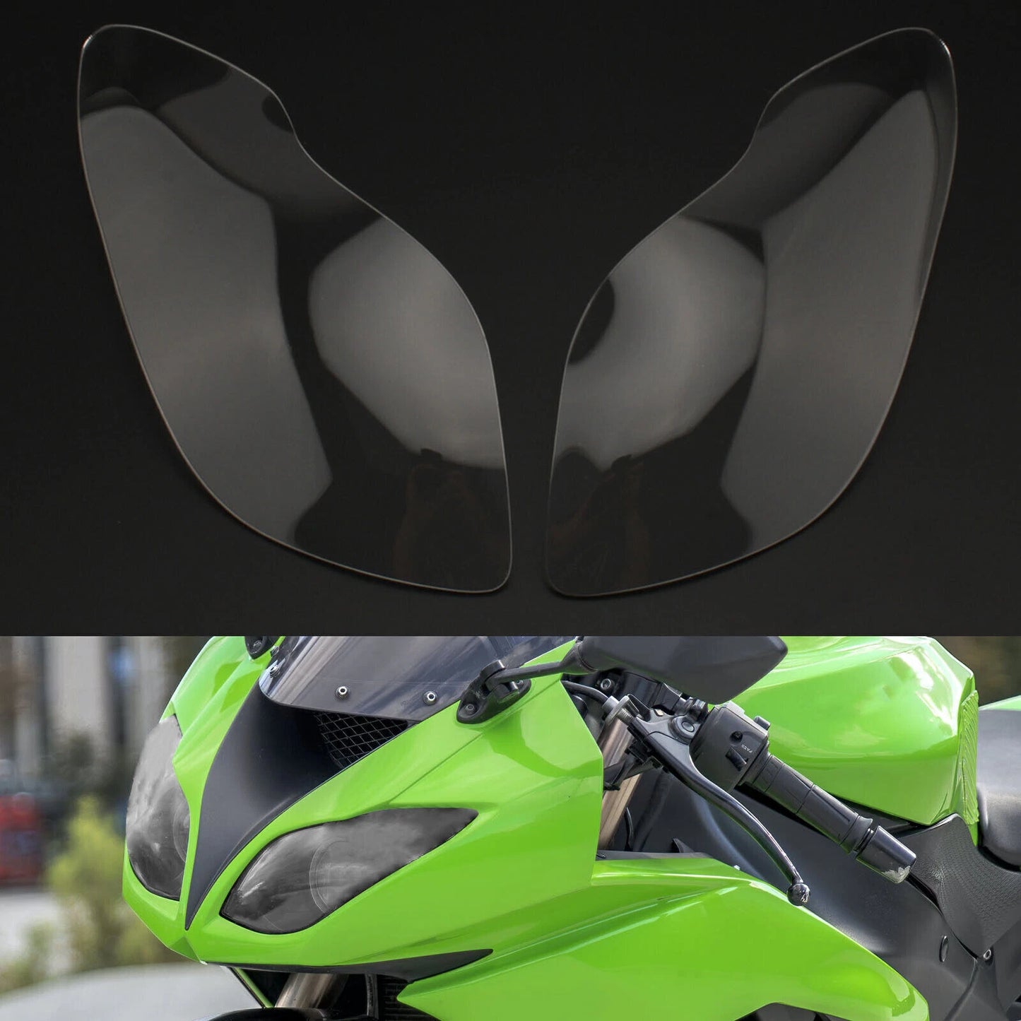 Headlight Lens Protector Cover Clear for Kawasaki ZX-636R (2009-2018)