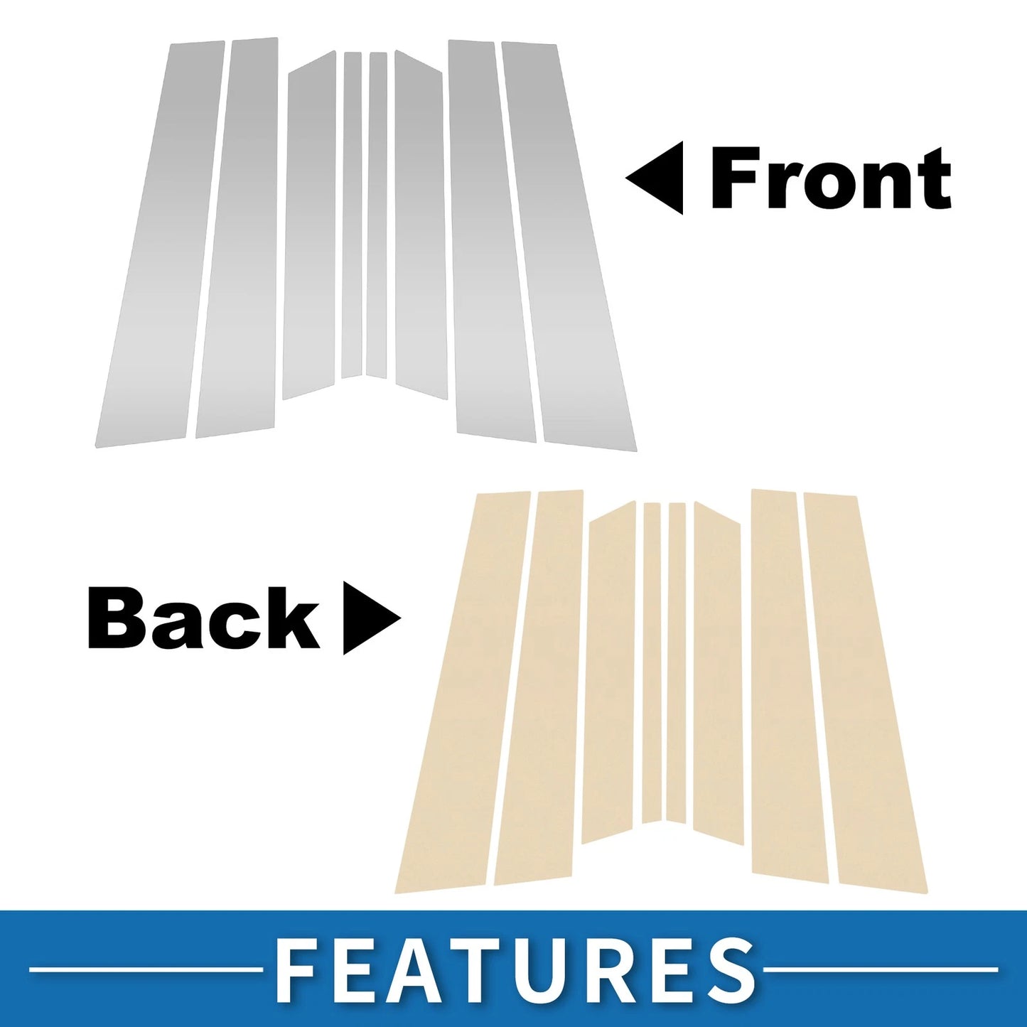8pcs Door Pillar Window Trim for Ford Territory (2023-2024) Silver Tone