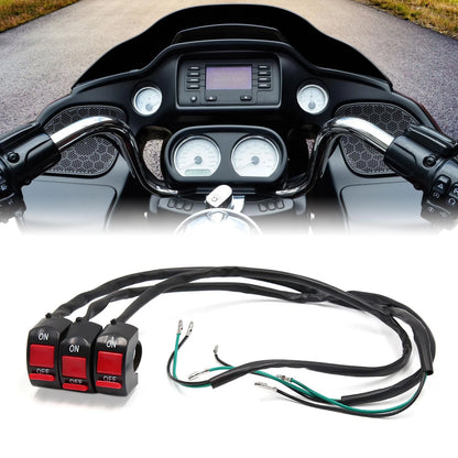 3 x Headlight Switch ON-OFF Button for Motorcycle Handlebar