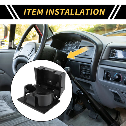 Dashboard Cup Holder for Ford F-250 F-350 F-450 F-550 (2008-2016) Black