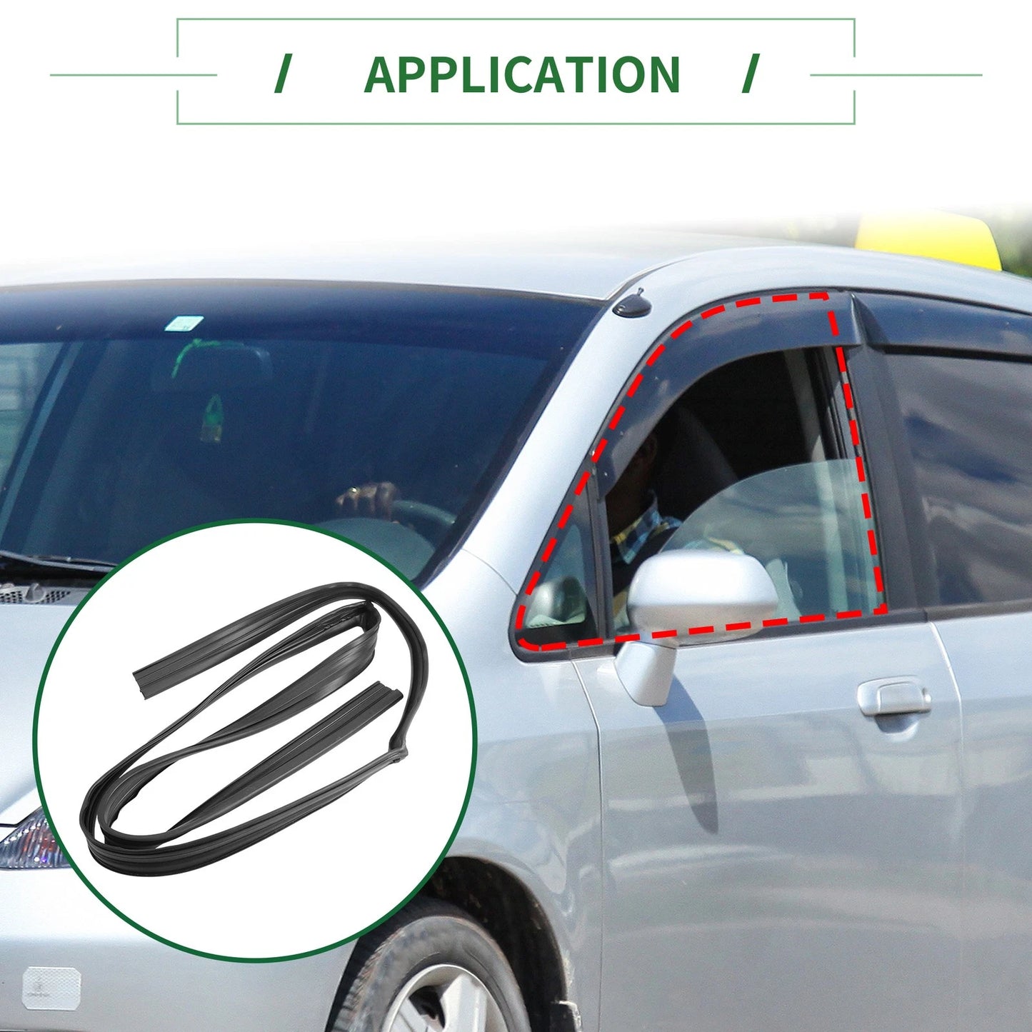 Front Left Door Window Run Channel Seal Strip for Honda Fit (2007-2014)