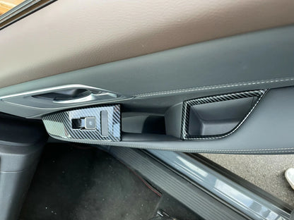 Door Window Lift Panel Switch Carbon Fiber Cover Trim for Nissan Rogue (2021-2023)