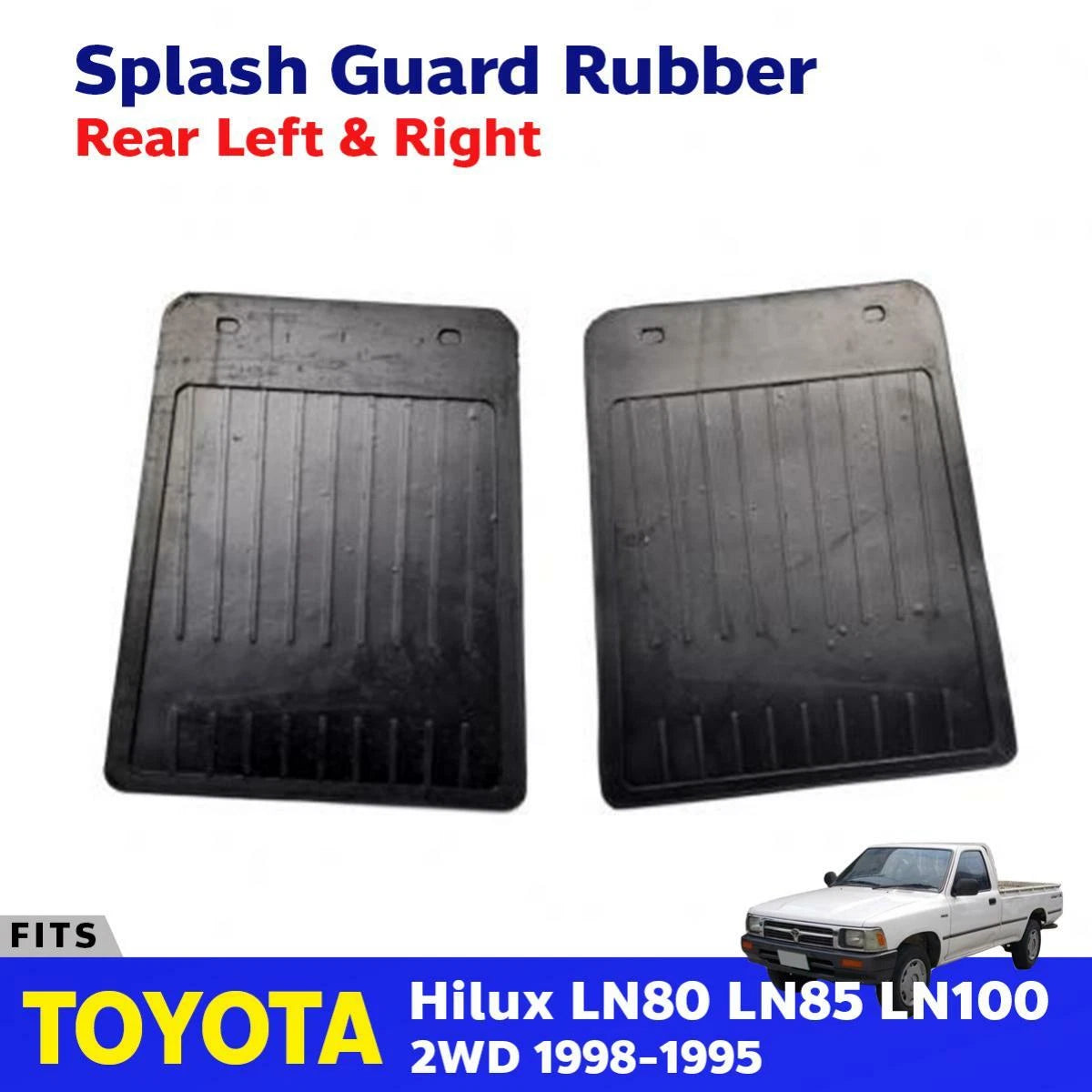 Rear Splash Mudguard Rubber Mud Flaps Fits 1989-1995 Toyota Hilux MK3 Ute Truck