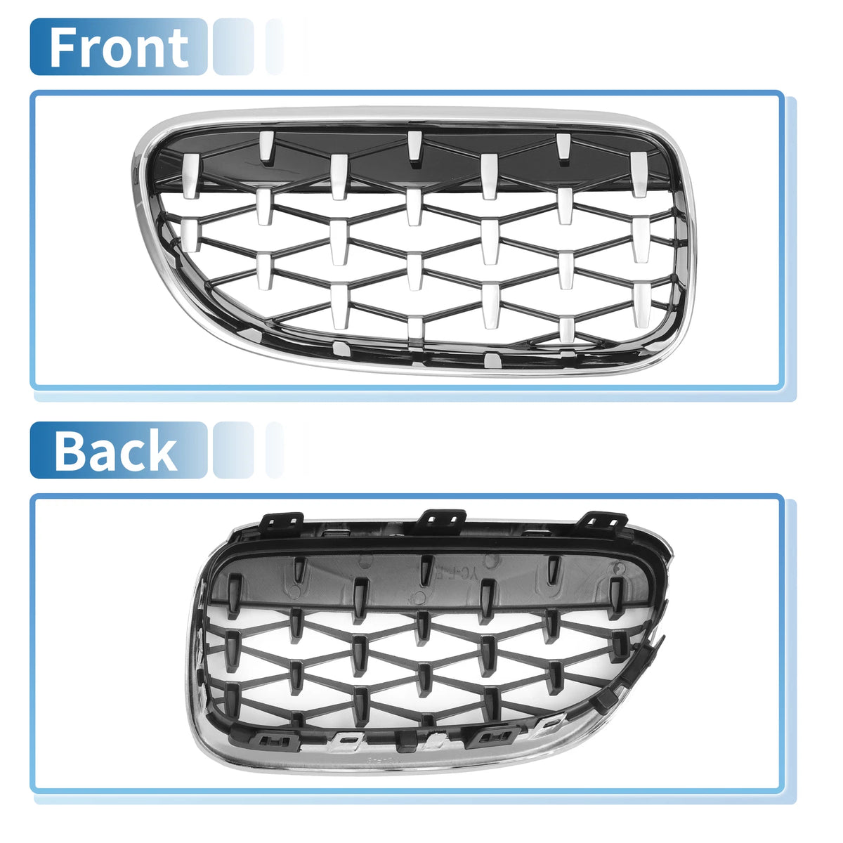 Front Hood Bumper Grille for BMW 335is 328i xDrive (2011-2013) - 1 Pair