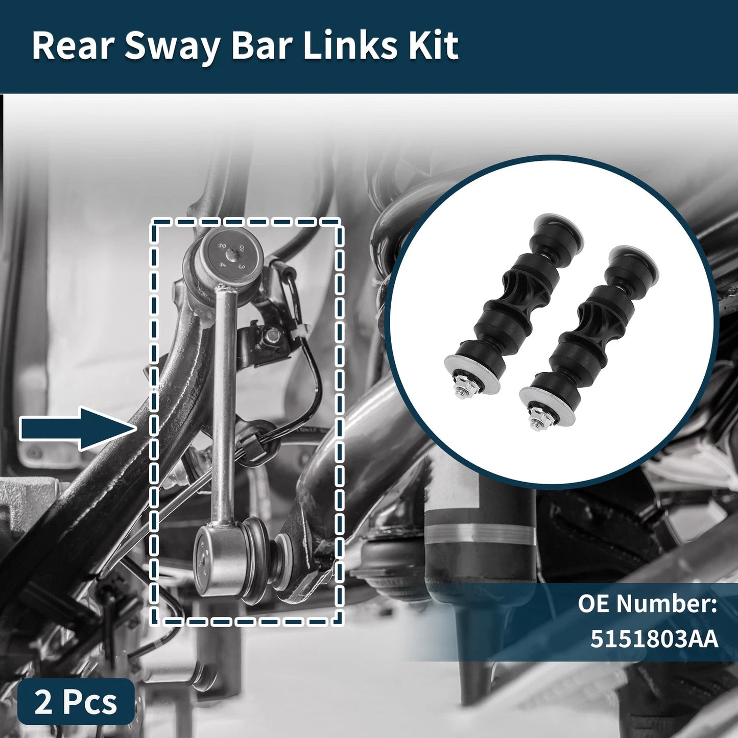 Rear Stabilizer Bar Links for Dodge Caliber (2010-2012) - 2 Pcs