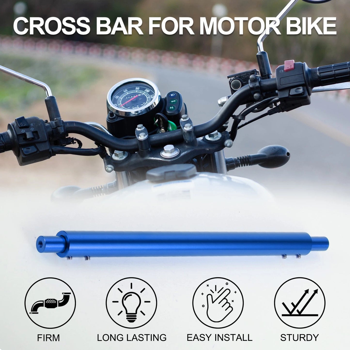 Cross Bar Handlebars Black Blue for Motorcycle