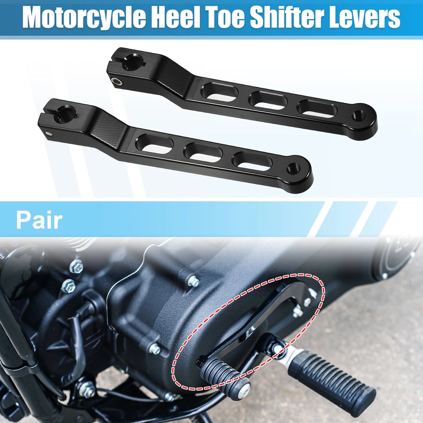 Pair Black / Heel Toe Shifter Levers for Harley Davidson Touring Trike