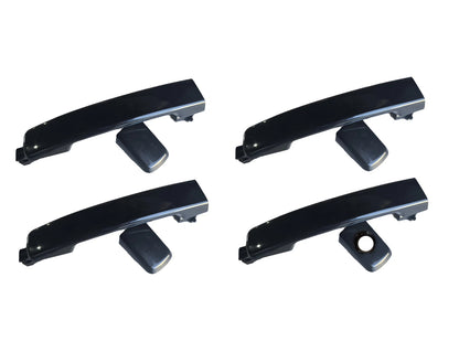 4pcs Smooth Black Door Handle for Nissan Dualis J10, Navara D40 (2007–2013)