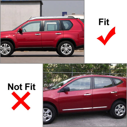 Pillar Post Set Door Window Trim Covers for Nissan X-Trail Rogue (2008-2013)