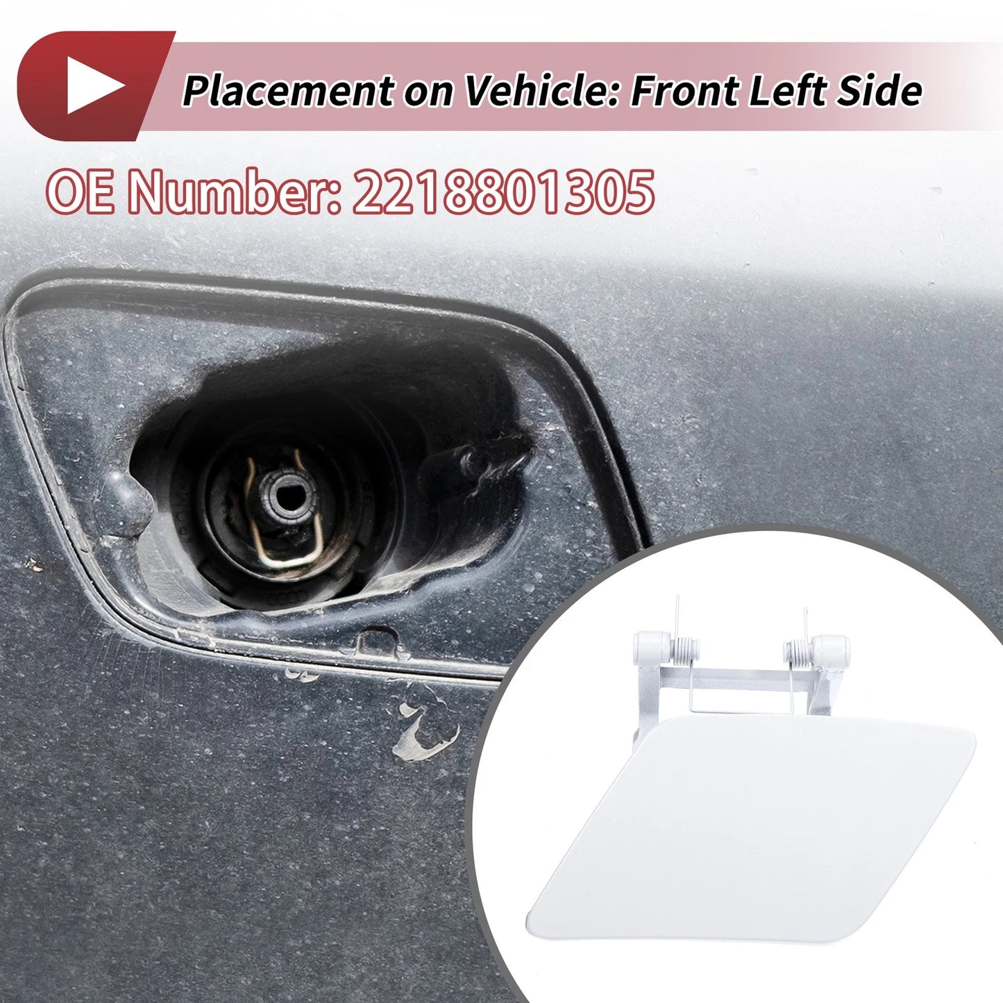Front Left Washer Nozzle Cover for Mercedes-Benz S350 (2012-2013) White 1 x