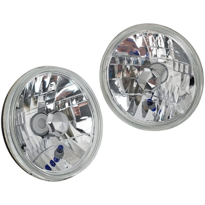 7" Round Crystal Clear Lens Headlights for Make & Model  x2