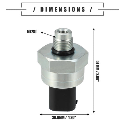 Engine Oil Pressure Sensor for BMW M3 Black Silver Tone Metal