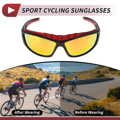 1Pc Riding Goggles Red Lens Black Frame Triacetyl Cellulose for Motorcycle