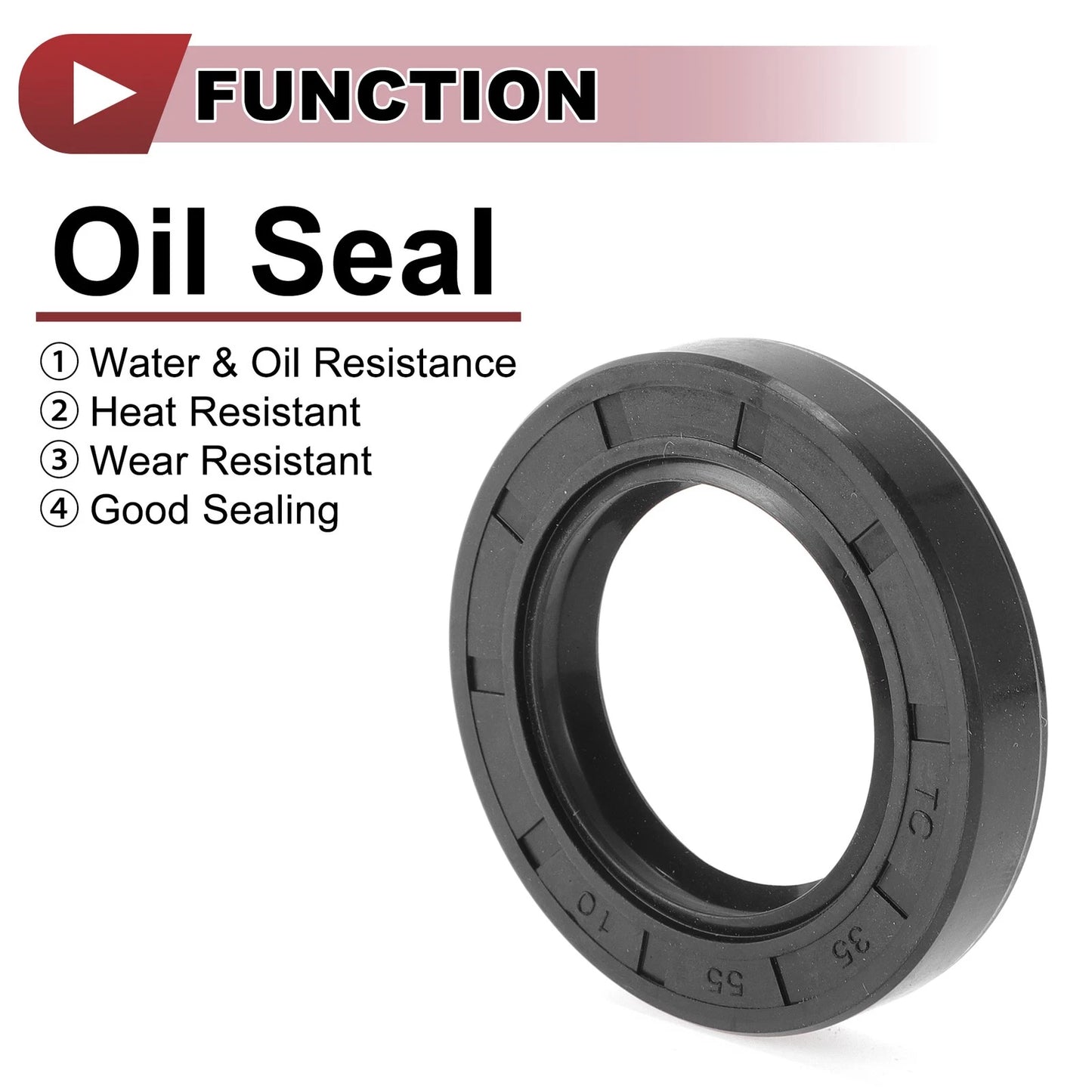 Rotary Shaft Seal 35x55x10mm Black 5 Pcs Oil Seal Nitrile 70D for Universal
