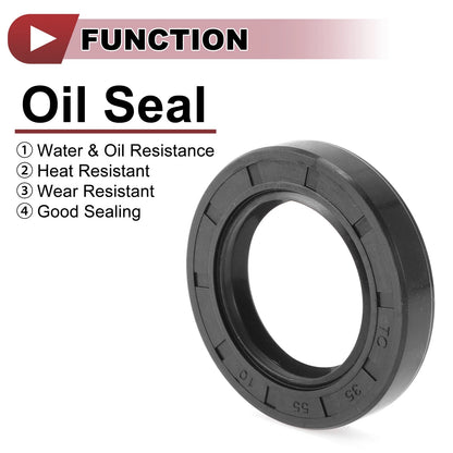 Rotary Shaft Seal 35x55x10mm Black 5 Pcs Oil Seal Nitrile 70D for Universal