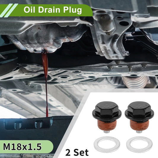 2 x M18x1.5 Aluminum Oil Drain Plug W/ Gasket for Car/Motorcycle