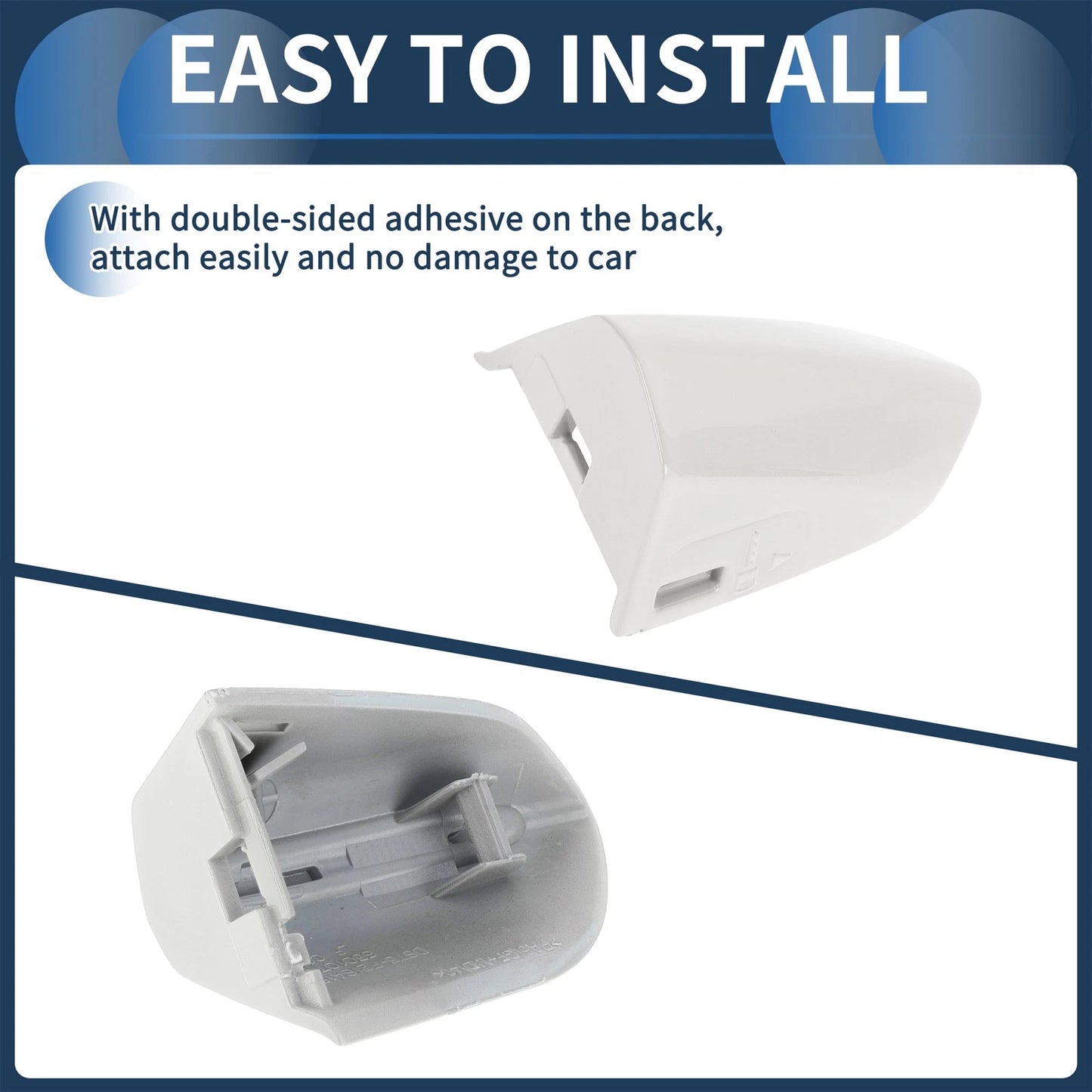 Front Left Door Handle Cover for Ford Mustang (2015-2020) ABS White 1 Pc