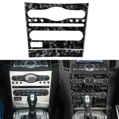 Forged Carbon Fiber Center Console AC CD Panel Trim for Infiniti G37 G25 Q60