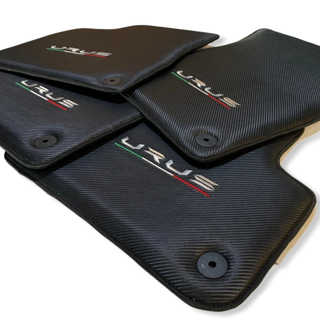 Floor Mats for Lamborghini URUS Carbon Leather Black 2018-2024