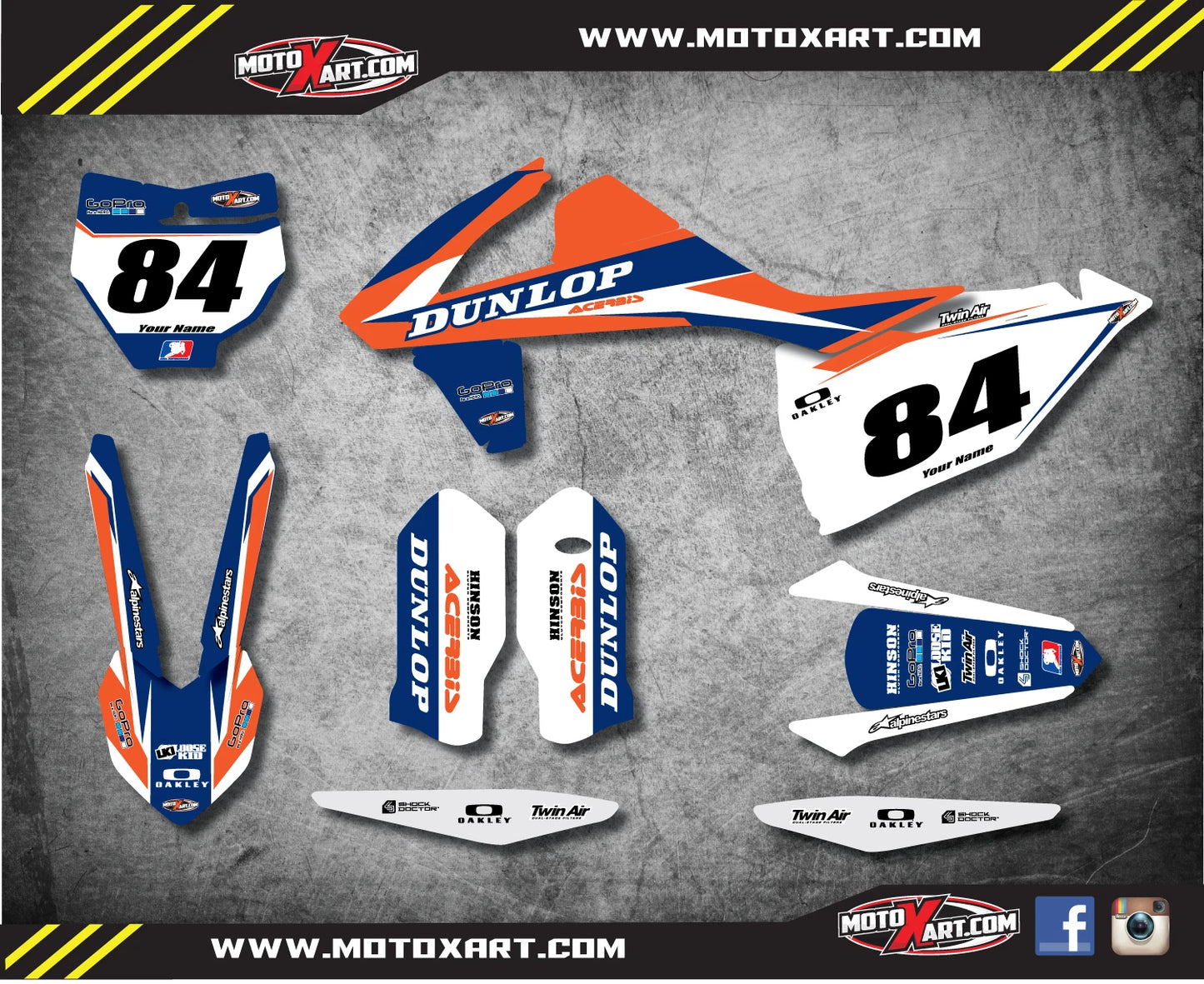 Custom Graphics Kit for KTM SX/SXF 125 250 450 (2016-2018) FORCE Decals