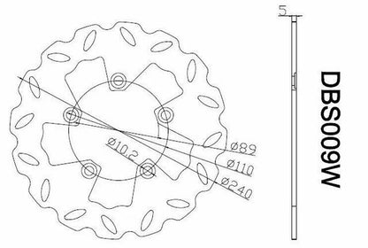 Rear Brake Disc Rotor for Suzuki GSX1300R Hayabusa, GSX1100R (1999-2007)