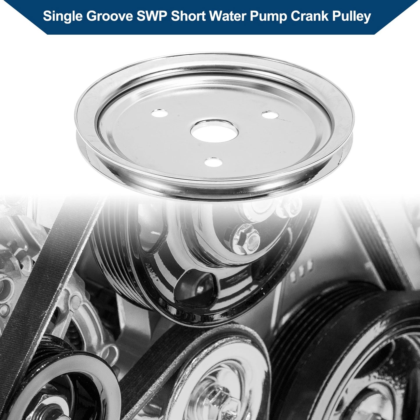 1x Single Groove SWP Short Water Pump Crank Pulley for Chevy SBC Small Block