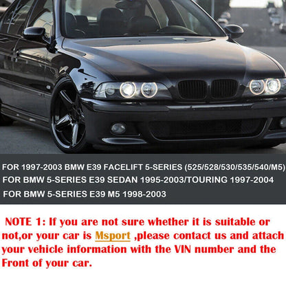 Matte Black Front Hood Kidney Grille for BMW E39 525i 528i 530i 540i M5 (1997-2003)
