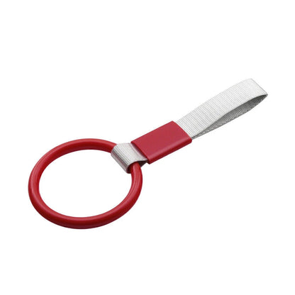 PVC Round Red JDM Tsurikawa Ring Handle Strap Charm for Subway Train & Bus
