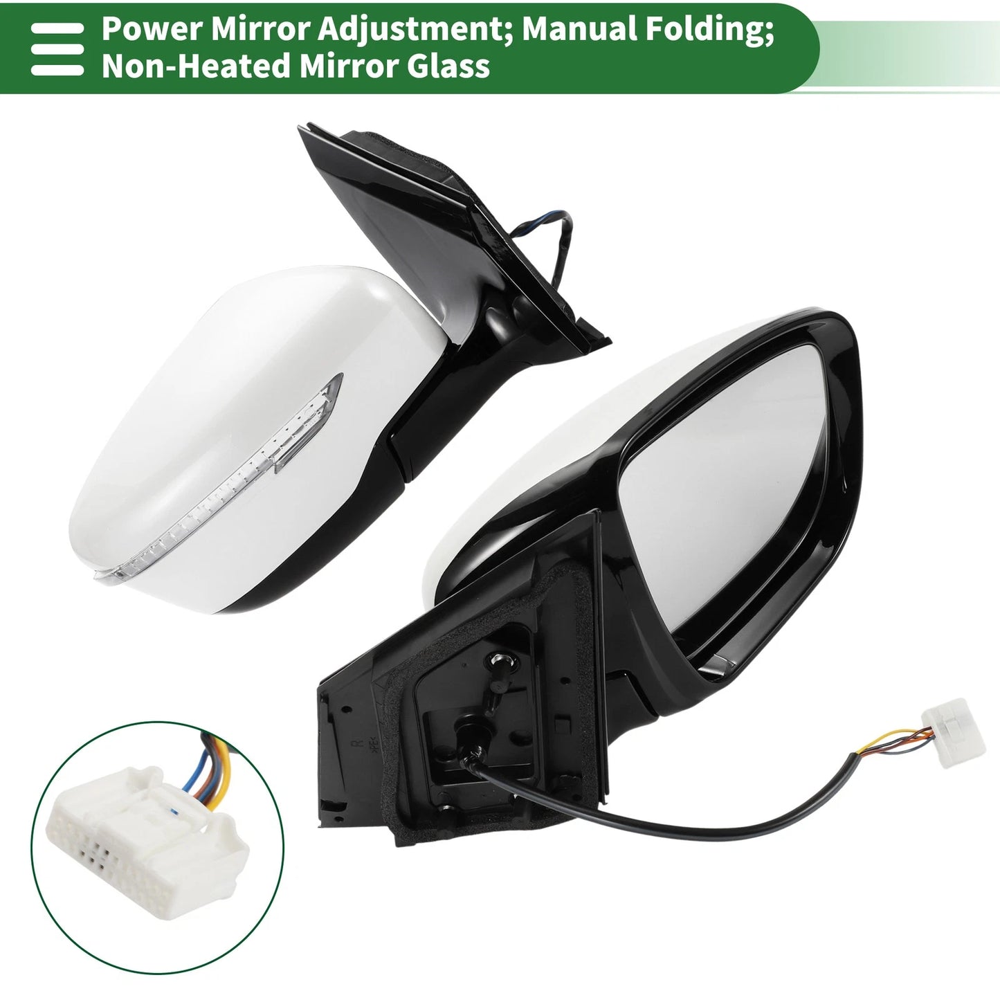 Right Side Door Mirror for Nissan Murano (2015-2020) Manual Folding White