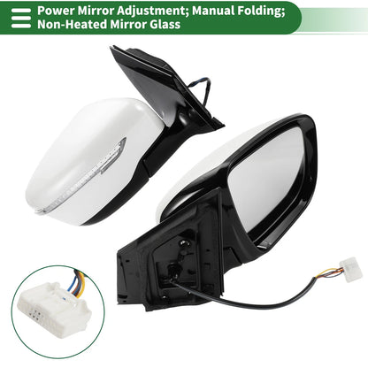 Right Side Door Mirror for Nissan Murano (2015-2020) Manual Folding White