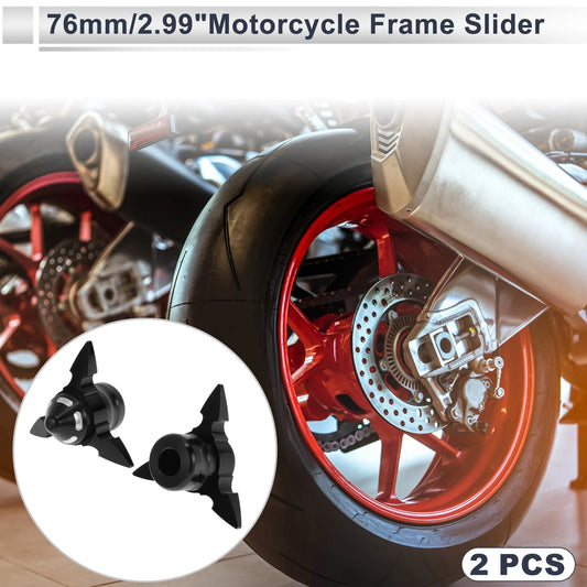 0.59" Aluminum Alloy Plastic Motorcycle Slider Frame 2 Pcs Black for Make Model