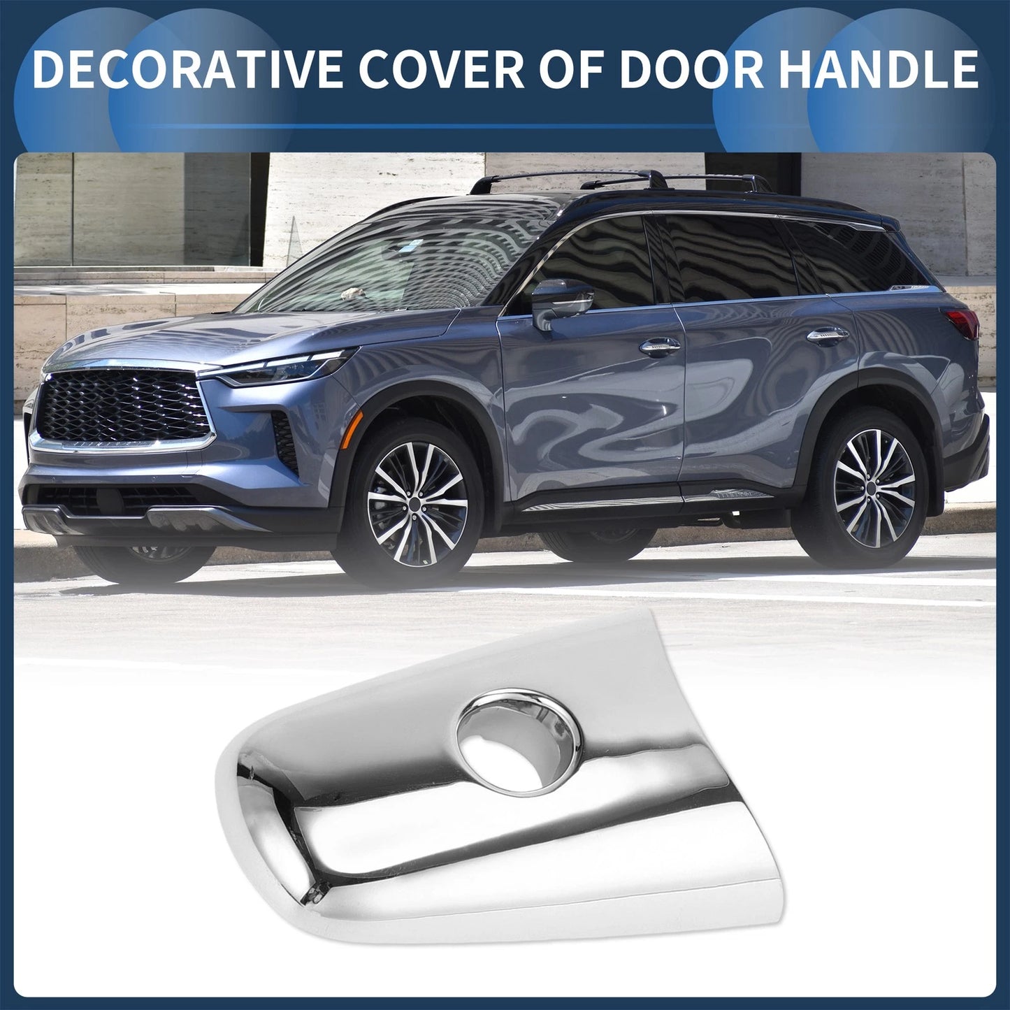 Door Handle Cover Front Left for INFINITI QX60 (2014-2019) Silver Tone