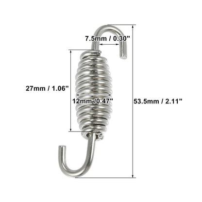 Exhaust Pipe Spring Hook 54mm 2.11" Stainless Steel Silver Tone for Motorcycles