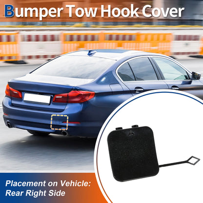 Rear Tow Hook Cover for BMW 530i 530e 540i M5 (2017-2023) Black