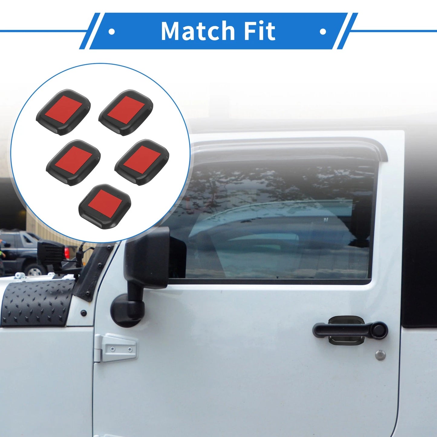 5 Pcs Door Bowl Cover Trim for Jeep Wrangler JL (2018-2022) ABS Black