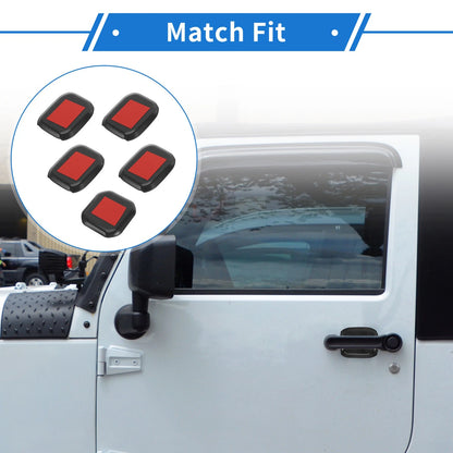 5 Pcs Door Bowl Cover Trim for Jeep Wrangler JL (2018-2022) ABS Black
