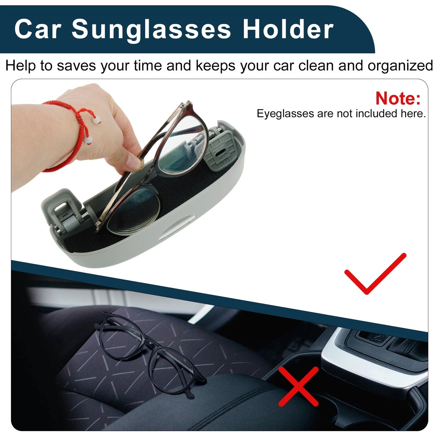 Sunglasses Case for T-Roc 2017-2024 ABS Grey 1 Set