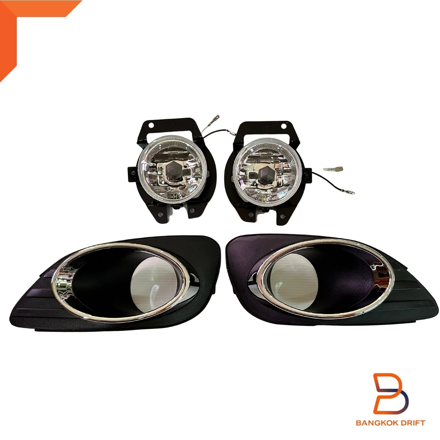 Chrome Trim Fog Lamp Driving Light for Toyota Yaris Vios Sedan (07-13)