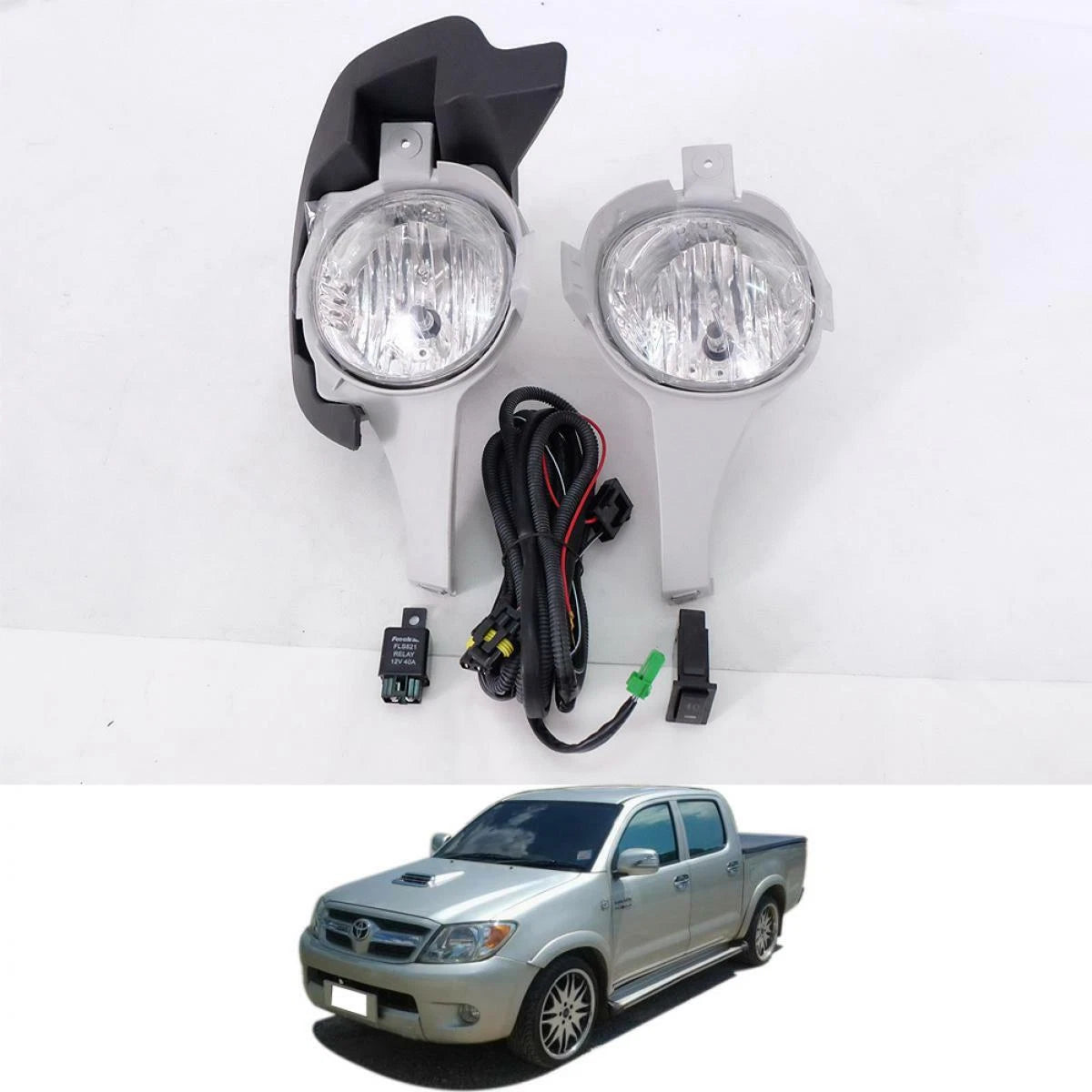 Fog Light Driving Lamp Kit Set Fits Toyota Hilux Vigo SR5 KUN16 Ute 2005-08 D06
