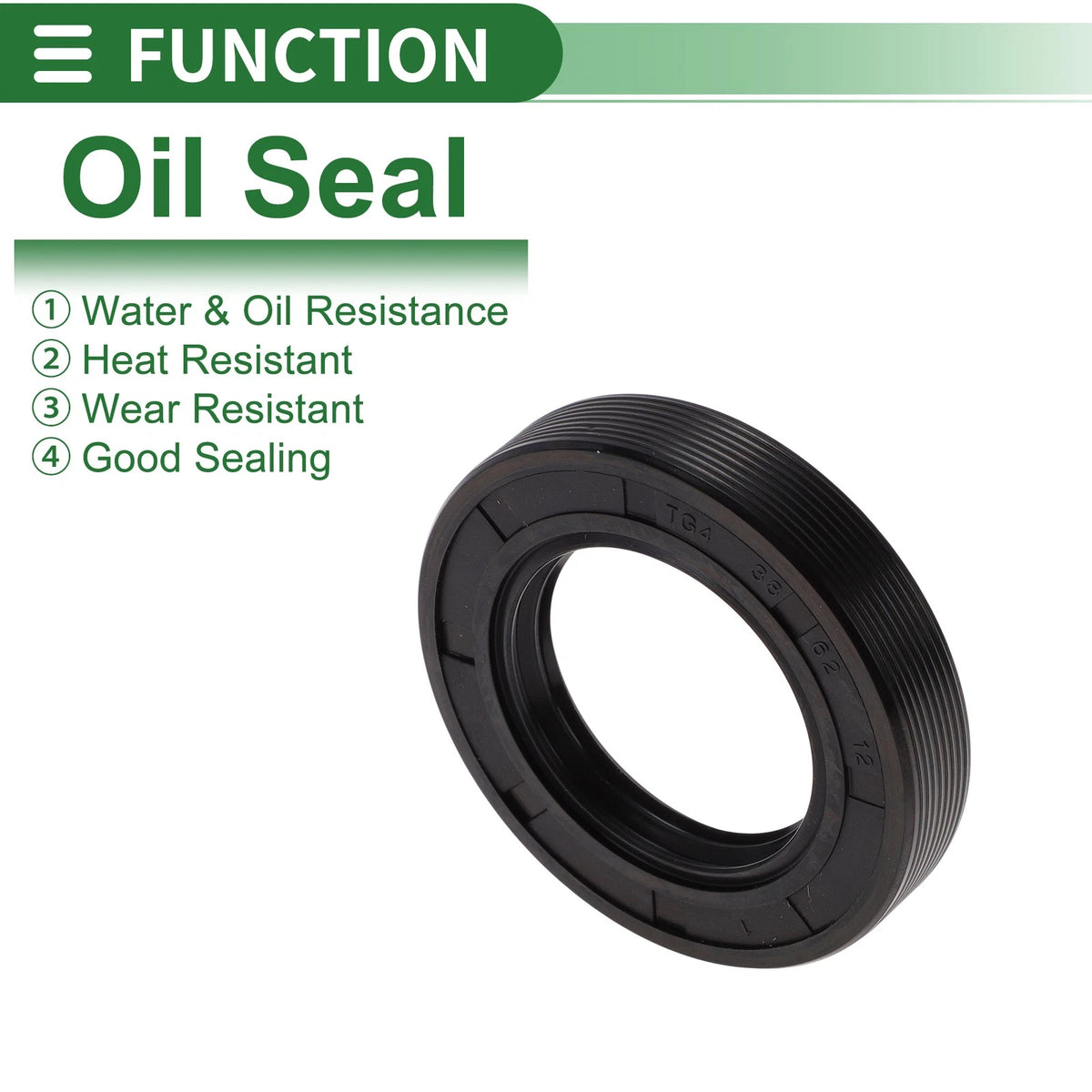 Oil Seal 38x62x12mm NBR Rubber High Pressure Black 5 x Pcs