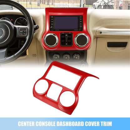 Red Center Console Dashboard Cover Trim for Jeep Wrangler JK JKU (2011-2017)