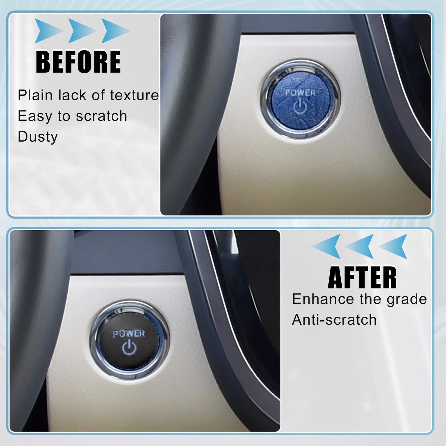 One Click Start Button Cover for Toyota Crown Royal AWS21 2012-2018 Black