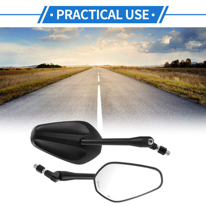 M10 Rear View Mirrors Polygonal Handlebar Black Iron Plastic for Motorcycle