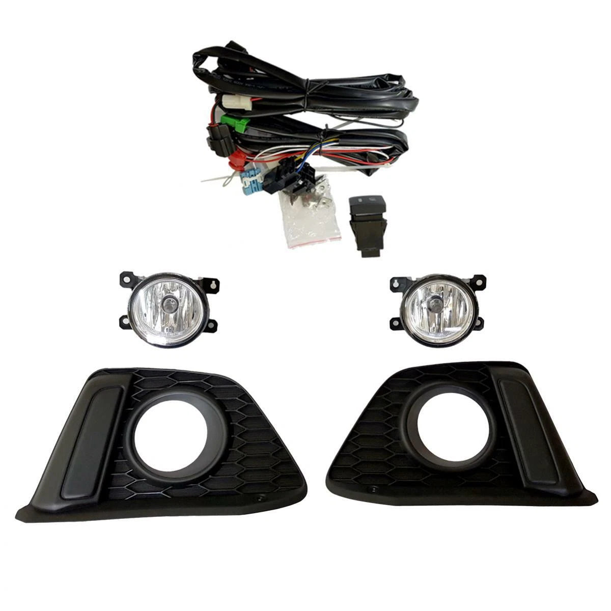 Fog Lights Driving Lamp Complete Set w Wire Fits Honda Jazz GK Hatchback 2014-17