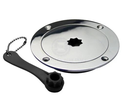 Inspection Port / Deck Plate 142mm OD 316 SS with Star Key for Boat/Caravan