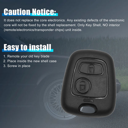 Remote Keyless Entry Key Fob Case for Peugeot 206 (2000-2010)