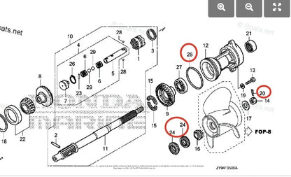 Lower Unit Oil Seal Kit for Honda BF75D/BF90D (2001-2006)